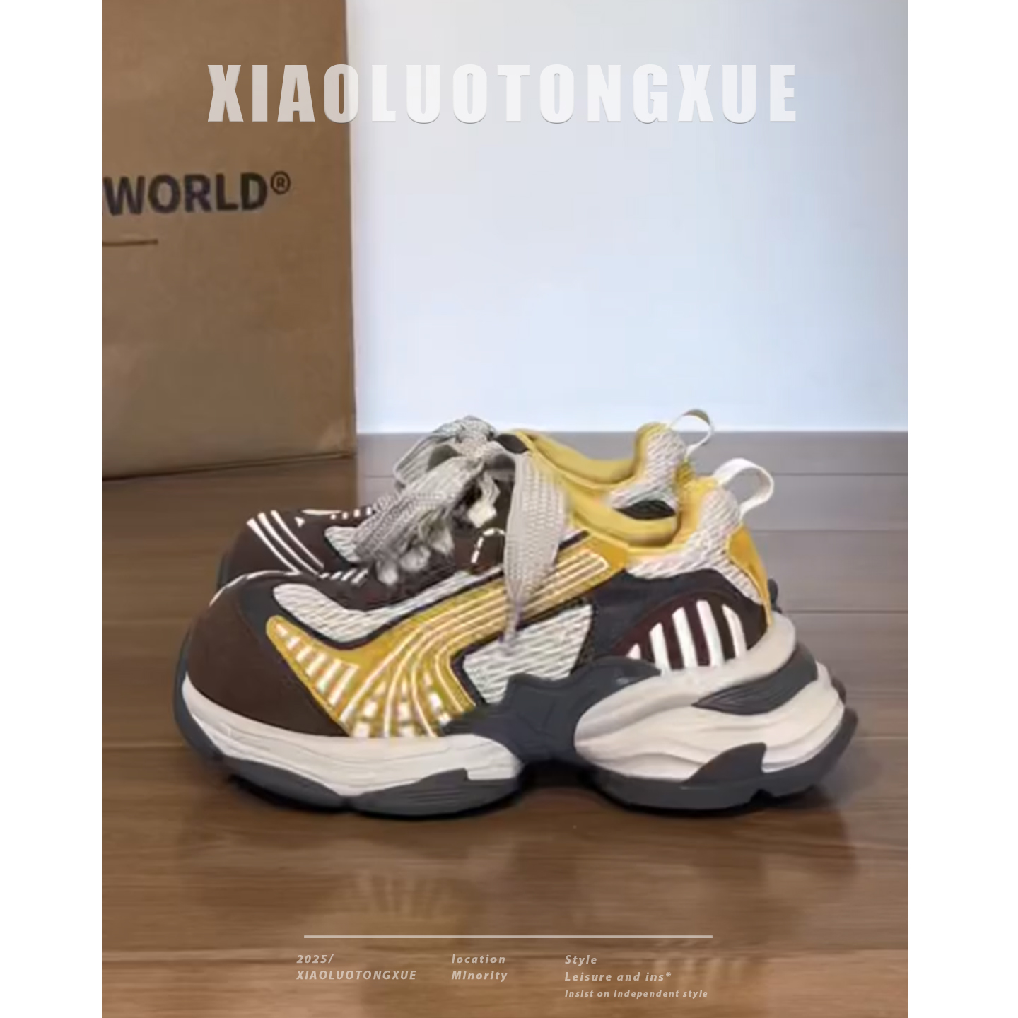 老爹鞋女2025年新款厚底增高透气网面运动鞋系带时尚百搭条纹鞋子