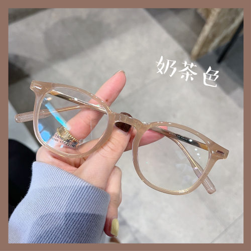 网红超轻钛架小红书同款防辐射近视眼镜女韩版素颜可配度数眼镜框
