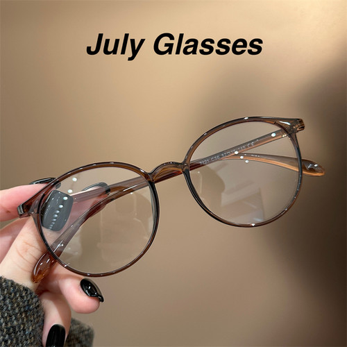 超轻TR90咖啡茶椭圆框近视眼镜女素颜韩版潮可配度数学生党镜框架