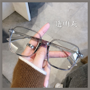 超轻TR方形大框架女可配度数韩版 大脸显瘦素颜眼镜架 潮小红书同款