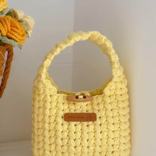 手工编织麦穗纹包包diy材料包