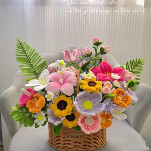 企业花篮送朋友手工扭扭棒花束diy材料包自制闺蜜生日三八节礼物