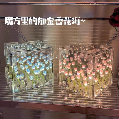 手工diy玫瑰花束立体魔方郁金香