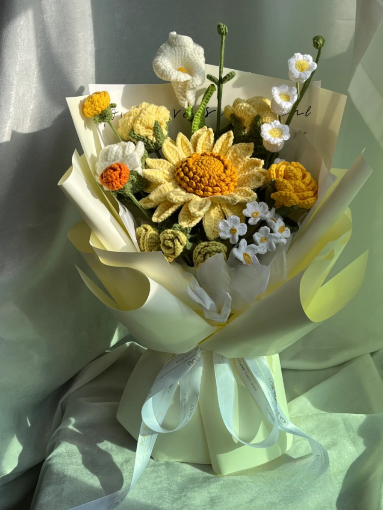 手工编织毛线diy向日葵花束材料