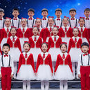 元 旦儿童合唱演出服男女童马甲礼服中小学生诗朗诵比赛主持人服装