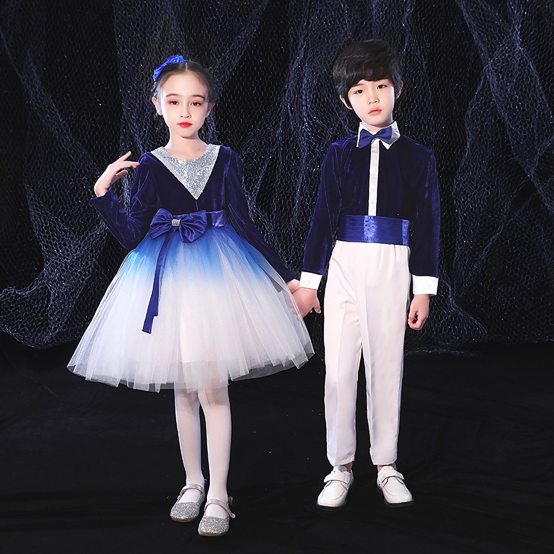 国庆儿童合唱团女童大合唱服演出