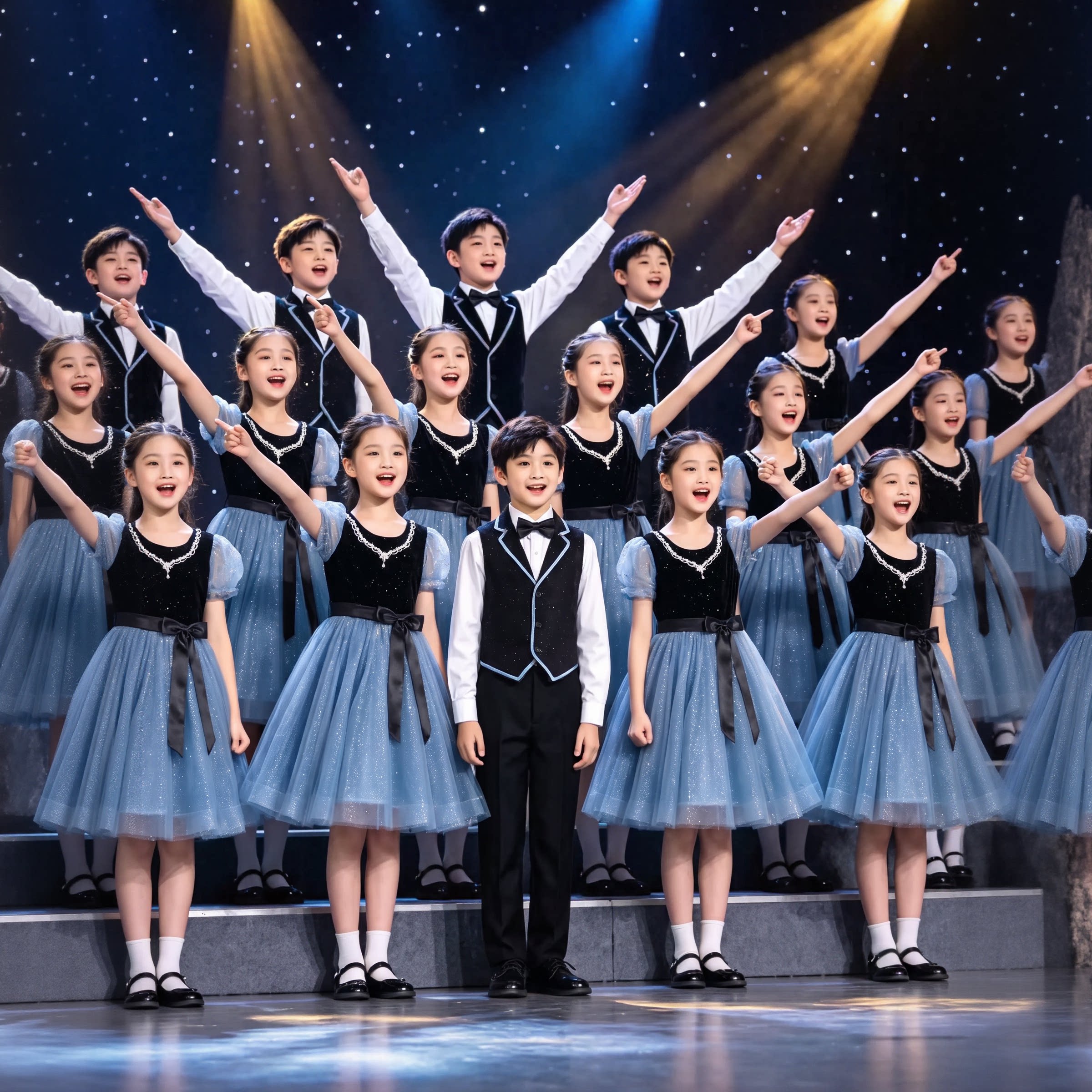 国庆儿童合唱演出服中小学生朗诵演讲表演服装男女童舞台表演礼服