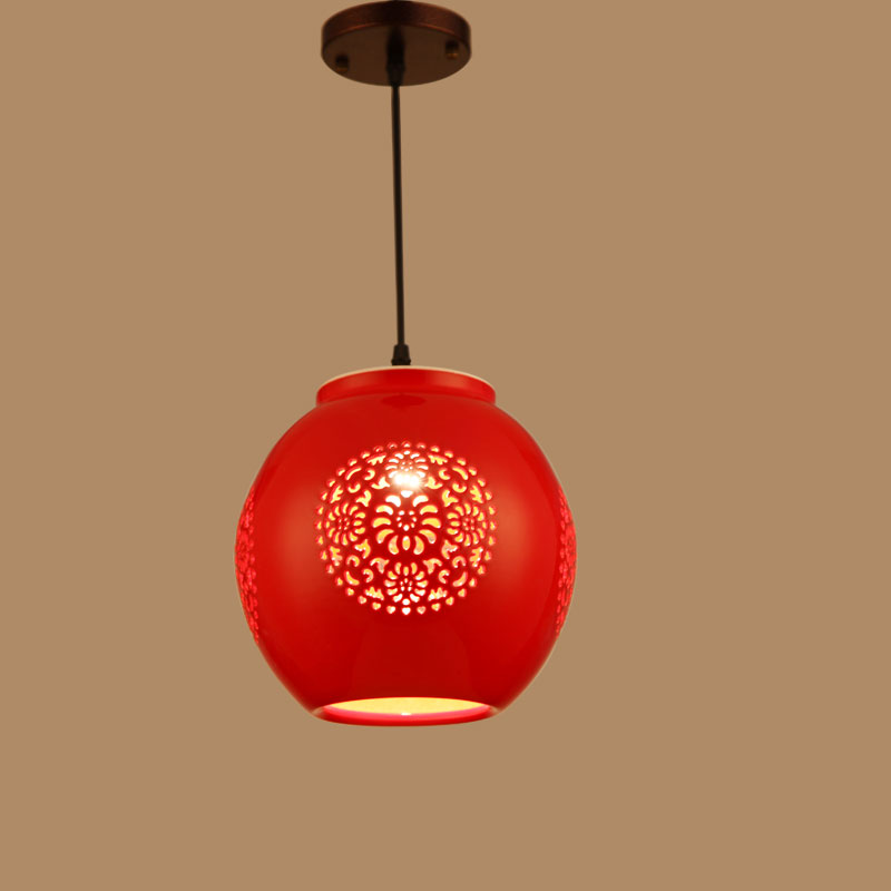 中式门厅入户过道创意陶瓷阳台灯