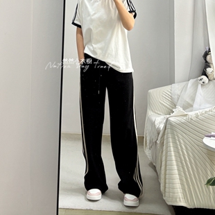 三条杠直筒裤~男女中大童初高中休闲运动裤 两用裤脚  垂顺显瘦