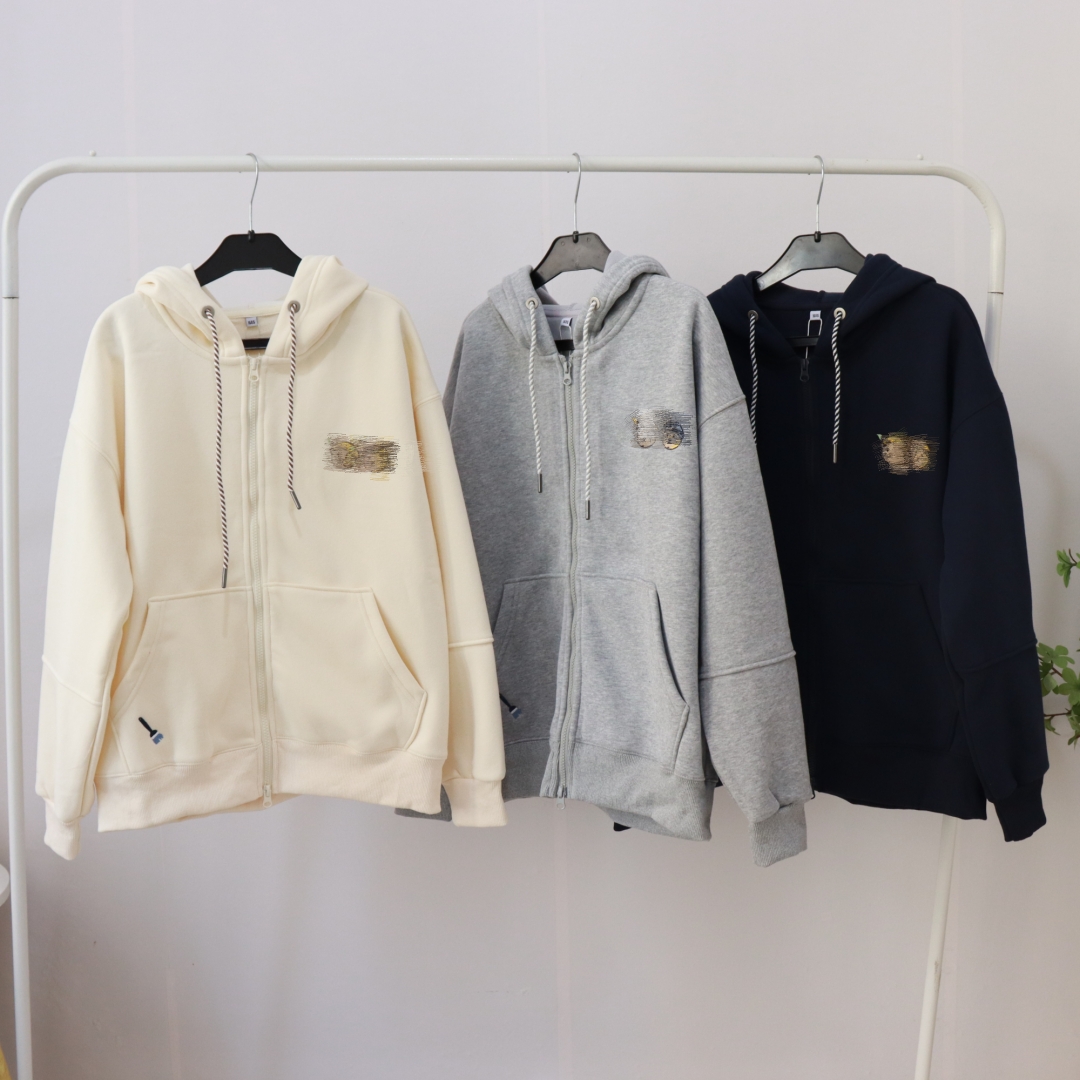 熊仔加绒加厚外套 24秋冬女中大童韩版宽松连帽衫上衣卫衣 初高中