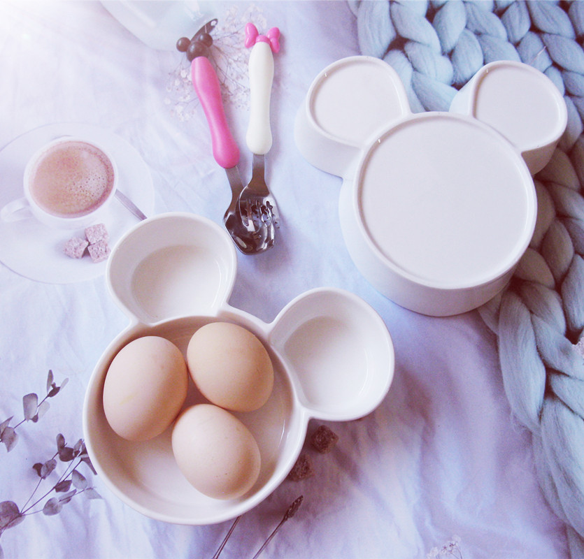 儿童早餐盘可爱卡通叉勺饺子盘