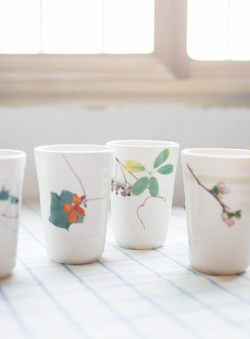 日式陶瓷早餐杯 Ouchi Junko大内顺子寿司盘碟陶瓷碗盘杯子碟质感