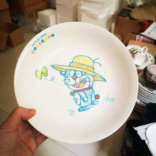 哆啦a梦出口陶瓷碗盘中式菜盘