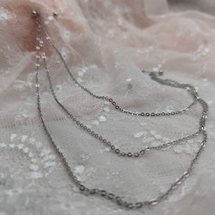 乳钉链 单链双链三链长链条 铃铛款胸链 diy身体链 14G16G