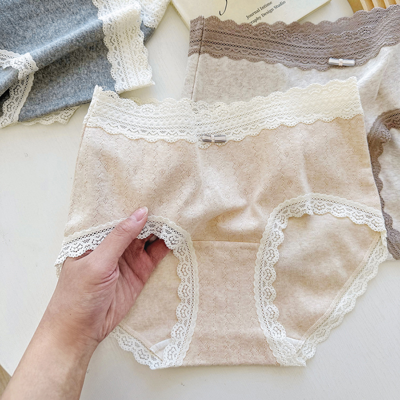 大码婴童棉蕾丝边加长裆内裤