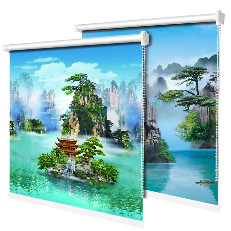 定制新款流行免打孔安装防晒窗帘