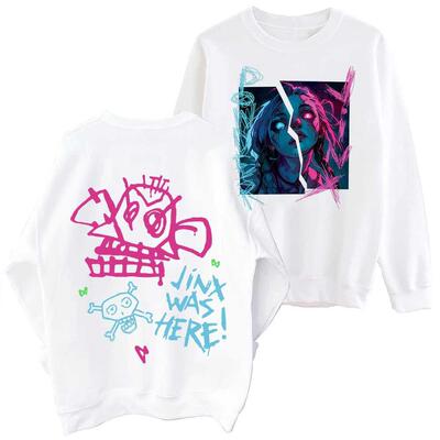 Hot Anime Arcane-Jinx Sweatshirt Harajuku Round Neck Long