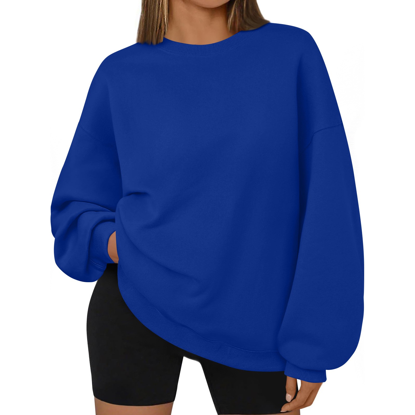 加绒日常秋冬季男女宽松运动圆领卫衣运动衫韩系卫衣休闲上衣