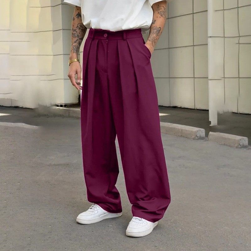 男士时尚都市纯色双褶垂感中腰宽松舒适日常直筒休闲裤,个性定制/设计服务/DIY,连衣裙加工定制,淘宝优惠券,粉丝福利购,淘宝优惠卷