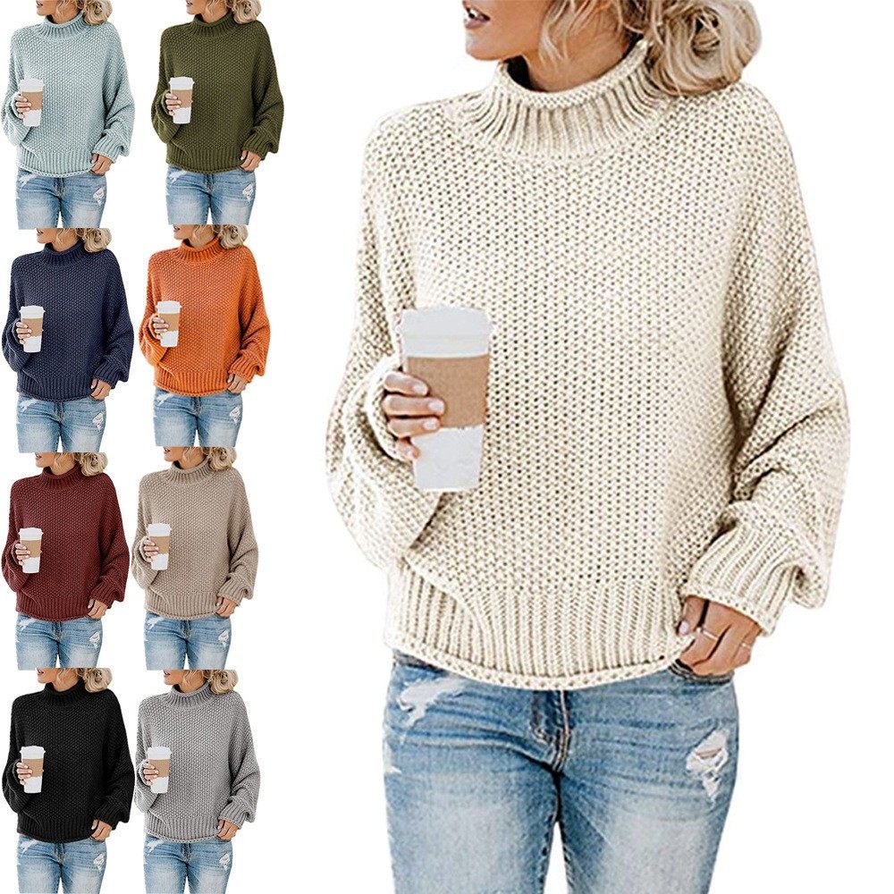 秋冬新款针织衫欧美外贸女装亚马逊爆款粗线高领套头毛衣女跨境,个性定制/设计服务/DIY,连衣裙加工定制,淘宝优惠券,粉丝福利购,淘宝优惠卷
