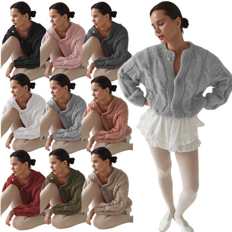 欧美慵懒风麻花长袖毛衣开衫女跨境亚马逊春秋新款纯色宽松外套女,个性定制/设计服务/DIY,连衣裙加工定制,淘宝优惠券,粉丝福利购,淘宝优惠卷