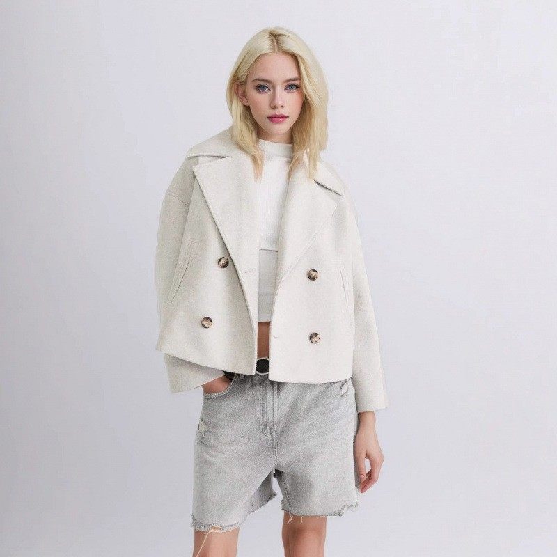 秋冬新款外贸女装欧美风时尚简约百搭双排扣西装料毛呢外套女,个性定制/设计服务/DIY,连衣裙加工定制,淘宝优惠券,粉丝福利购,淘宝优惠卷