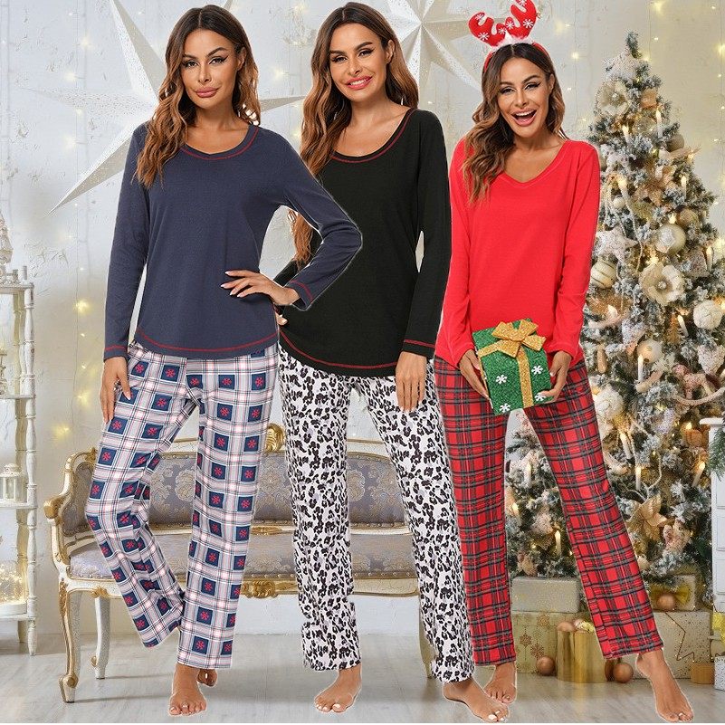 亚马逊秋冬新款家居服欧美女装圆领长袖长裤套装撞色睡衣,个性定制/设计服务/DIY,连衣裙加工定制,淘宝优惠券,粉丝福利购,淘宝优惠卷