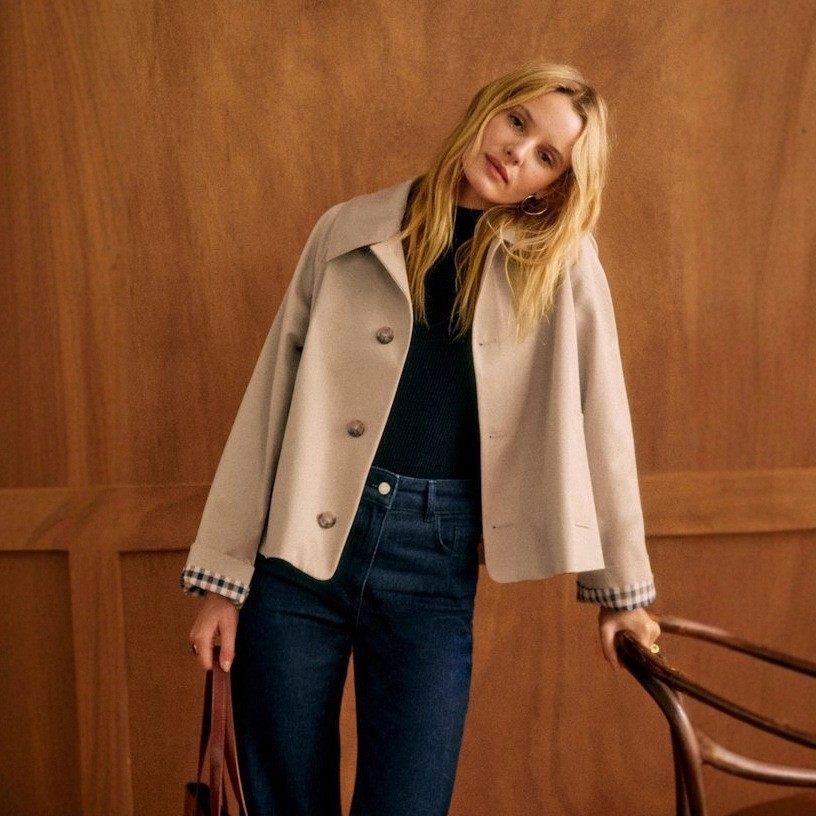 欧美亚马逊跨境秋季新款纽扣短款风衣翻领简约休闲气质外套女,个性定制/设计服务/DIY,连衣裙加工定制,淘宝优惠券,粉丝福利购,淘宝优惠卷