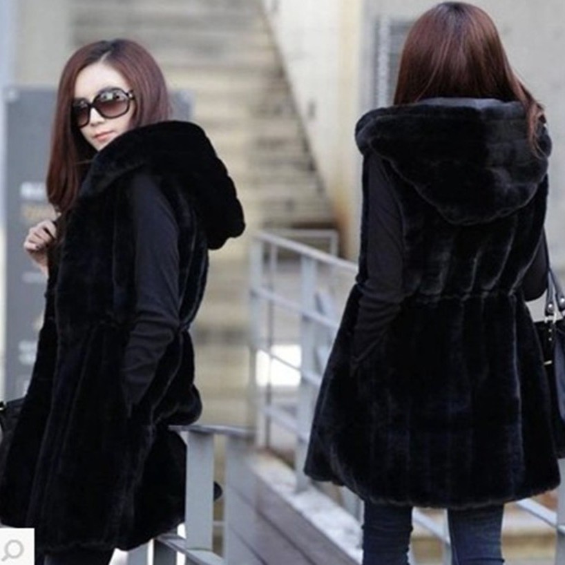 跨境仿皮草女装韩版仿皮草马甲中长秋冬新款兔毛绒毛毛皮草外套