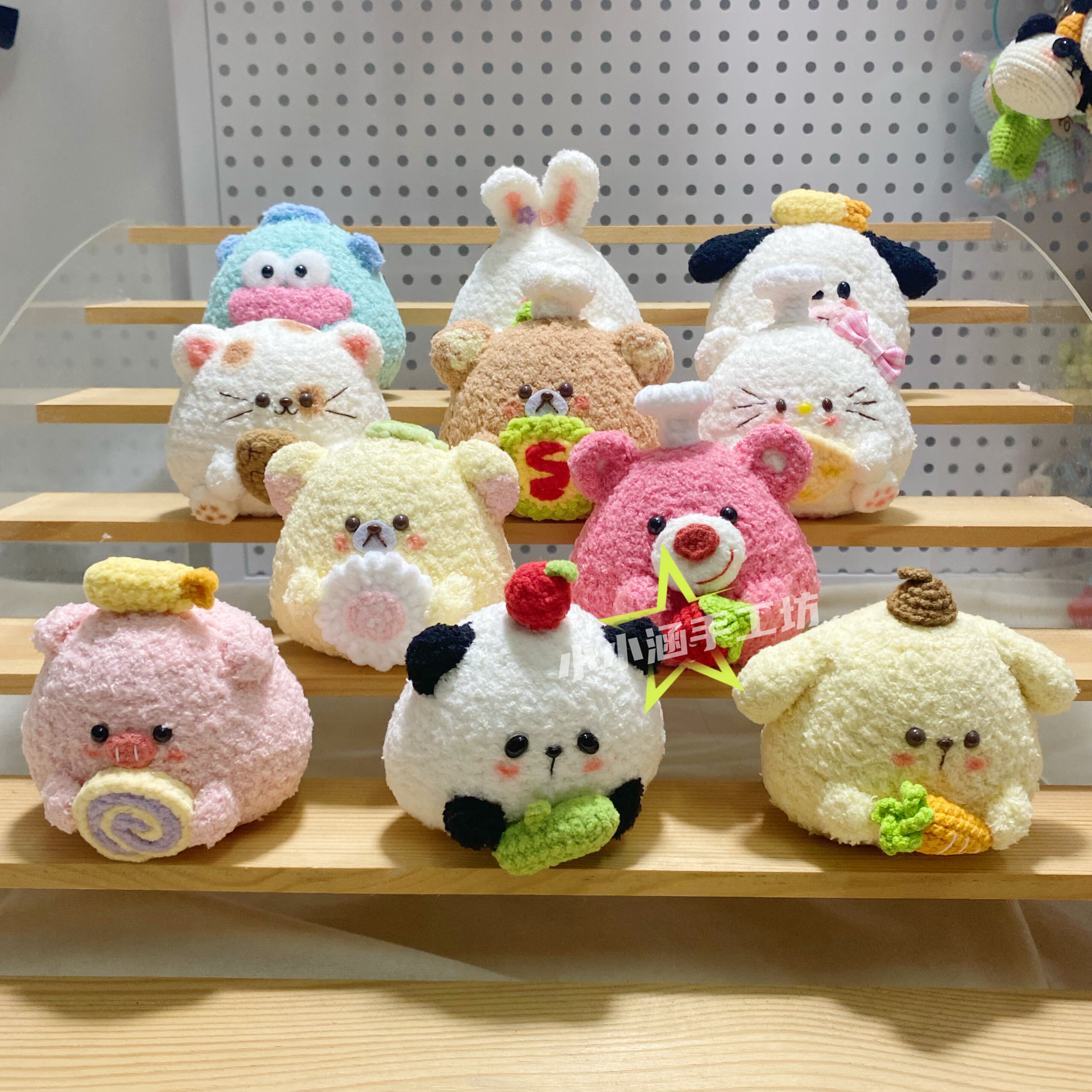 成品钩针编织饭团diy手工毛线创意玩偶