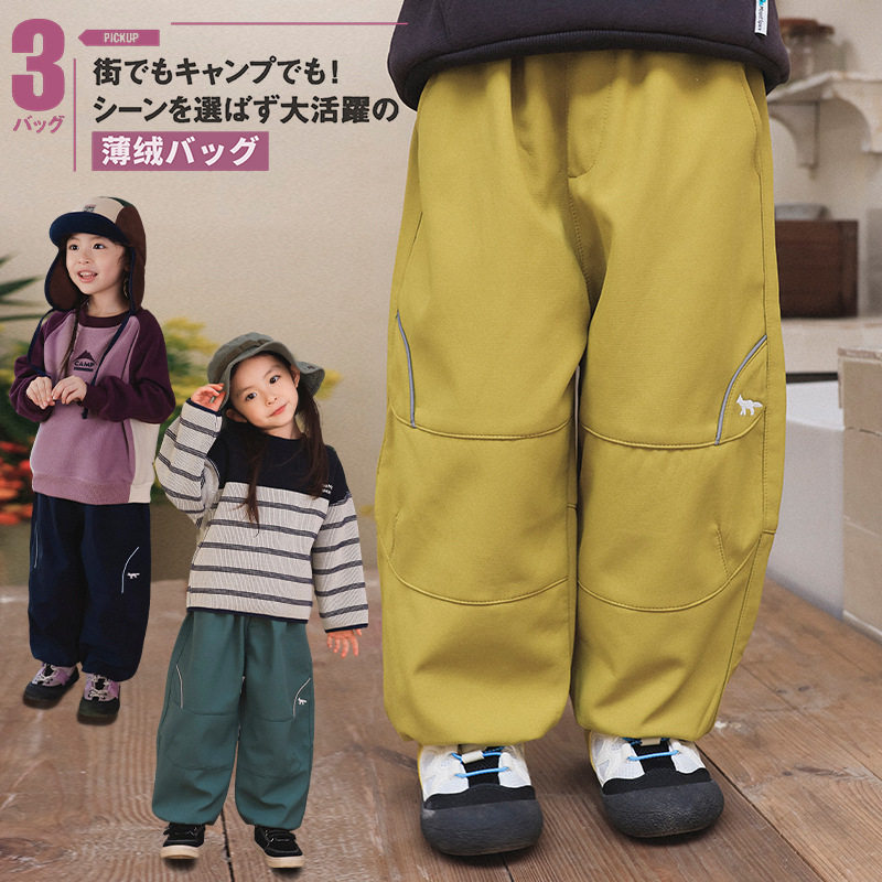 宝宝裤子2025新款儿童休闲束脚长裤反光条设计女童冬季保暖裤子潮