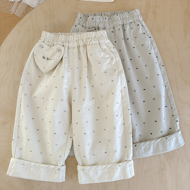 女童2026春季新款森系裤子婴幼儿爱心直筒裤宝宝百搭宽松长裤 a类,童装/婴儿装/亲子装,裤子,淘宝优惠券,粉丝福利购,淘宝优惠卷