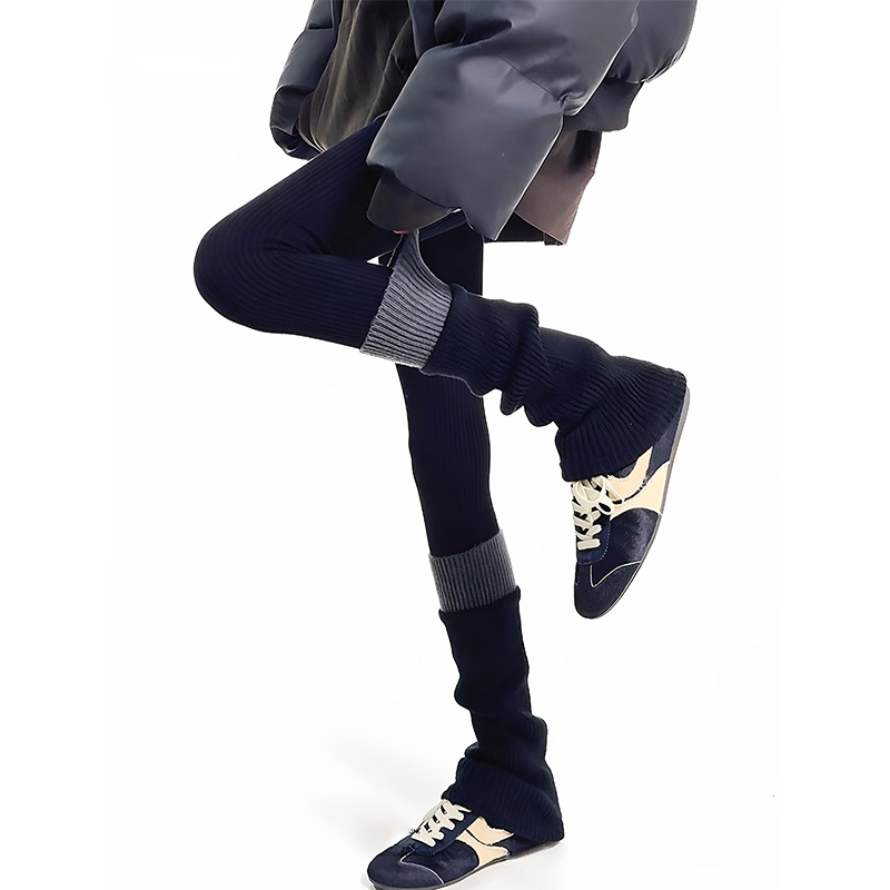 秋冬款微袜套巨修饰腿型保暖防风