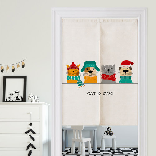 儿童卧室卡通猫咪狗狗装饰布艺