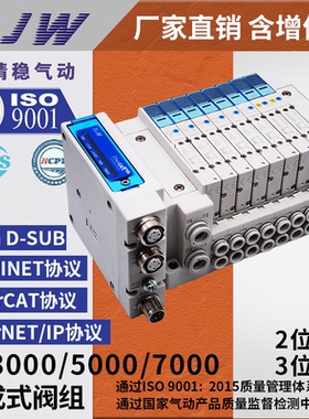 SMC型SY3200 5200 51 3A0气动电磁阀集装阀岛集成阀通讯模块EX260