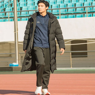 sunais舒莱狮运动梭织长款棉服冬季新款防泼水保暖防风运动会棉服
