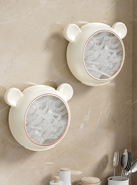 保鲜膜套收纳盒免打孔壁挂抽取式一次性保鲜袋收纳盒厨房家用神器