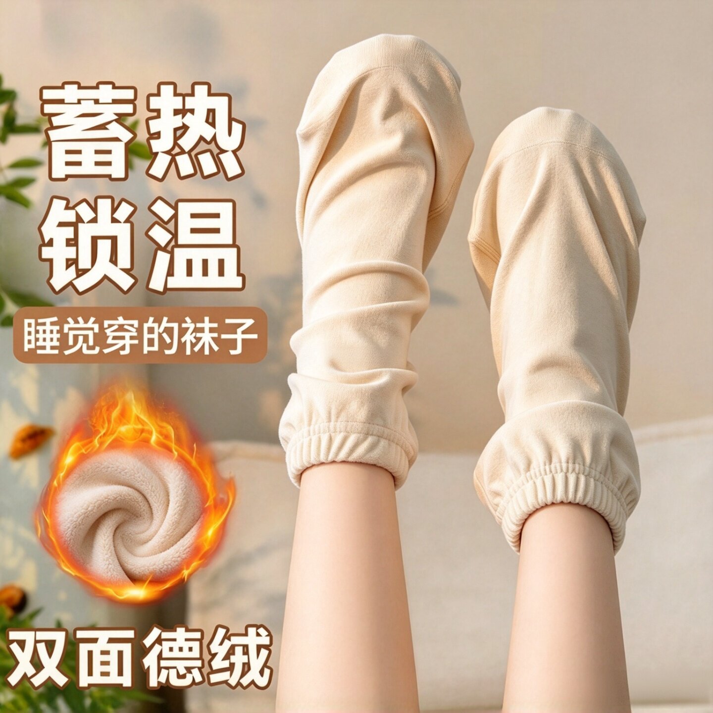 秋冬天睡觉专用脚套睡眠袜