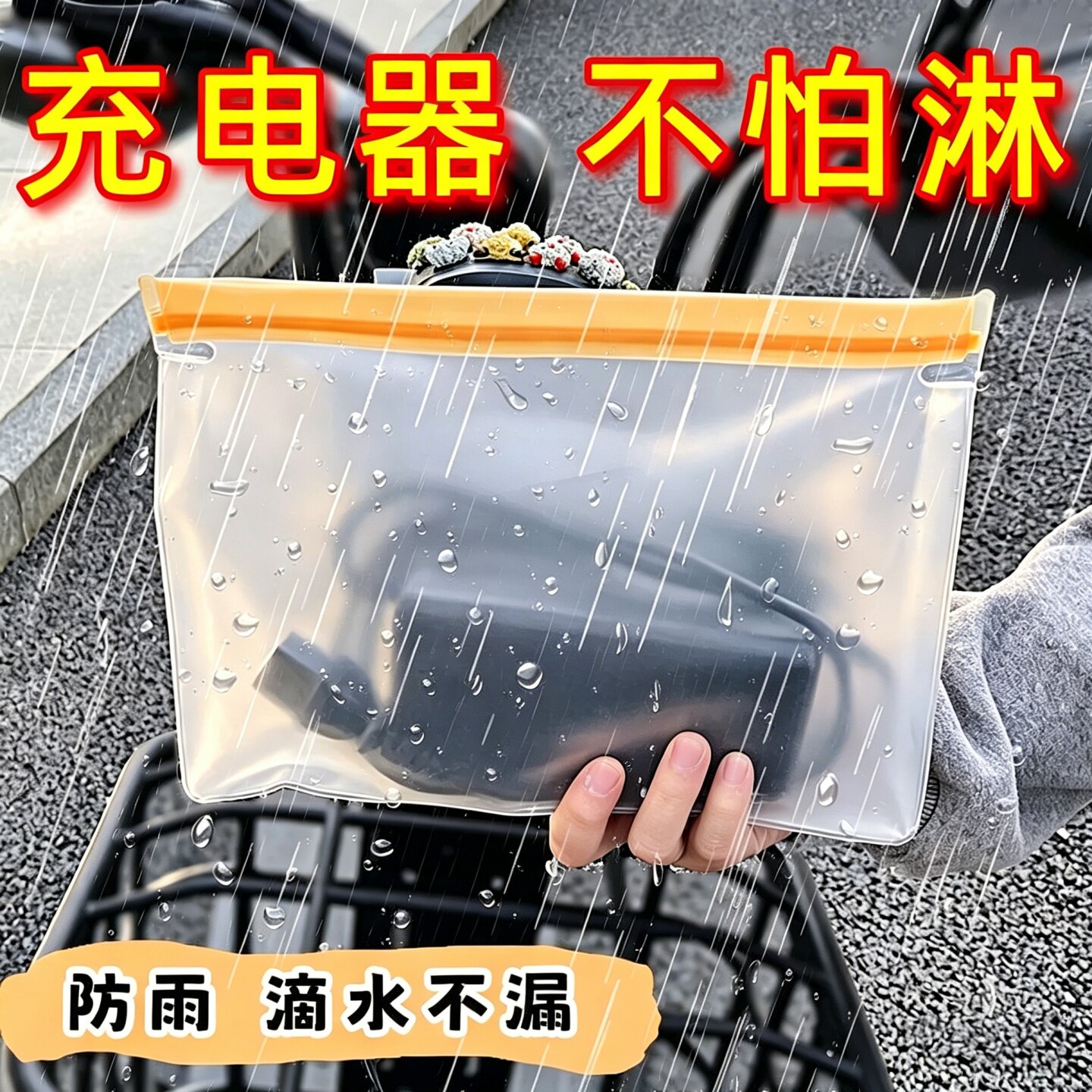 电动车充电器防雨袋电瓶自行车电池收纳袋室外充电防水保护套防尘