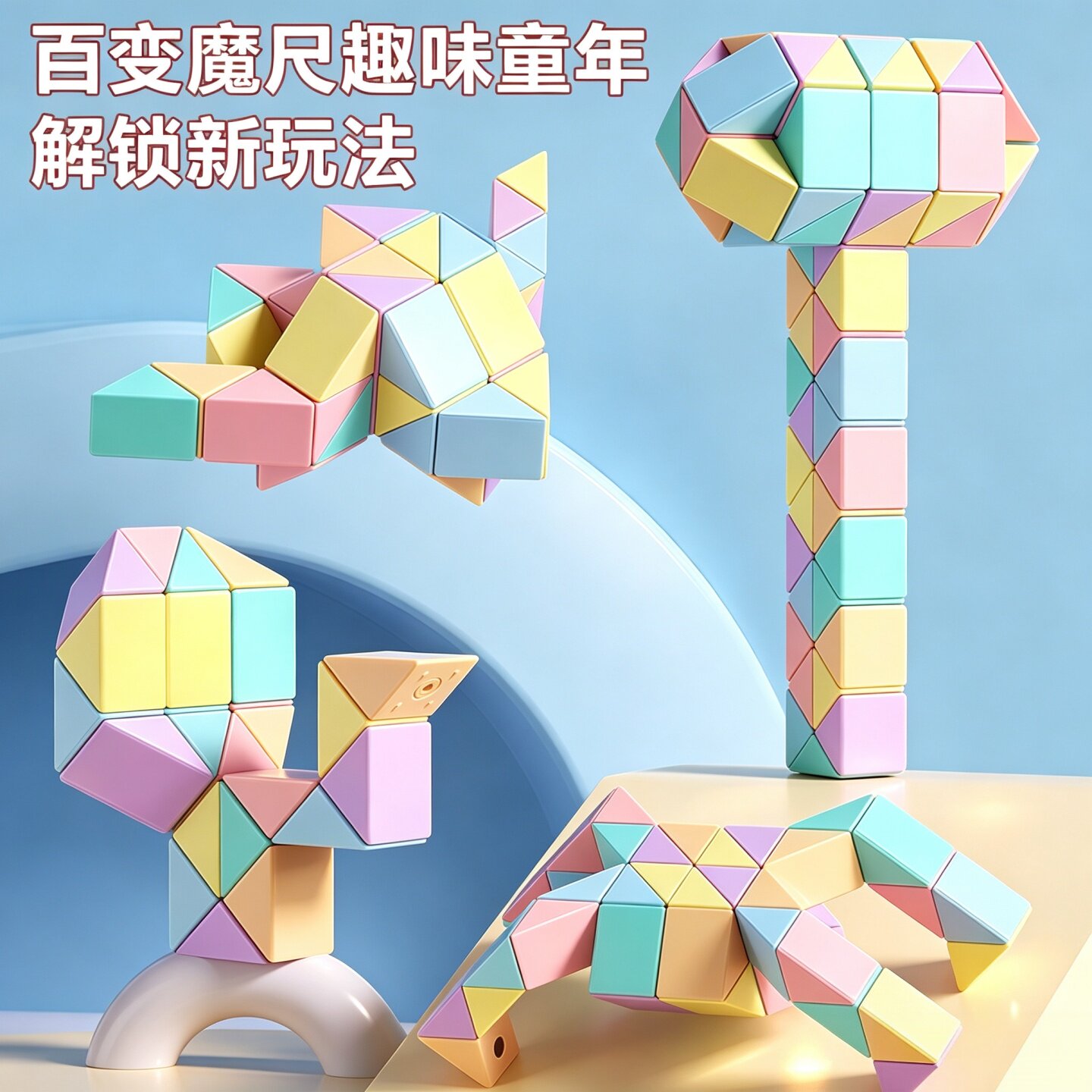 百变魔尺儿童幼儿园思维训练益智图片