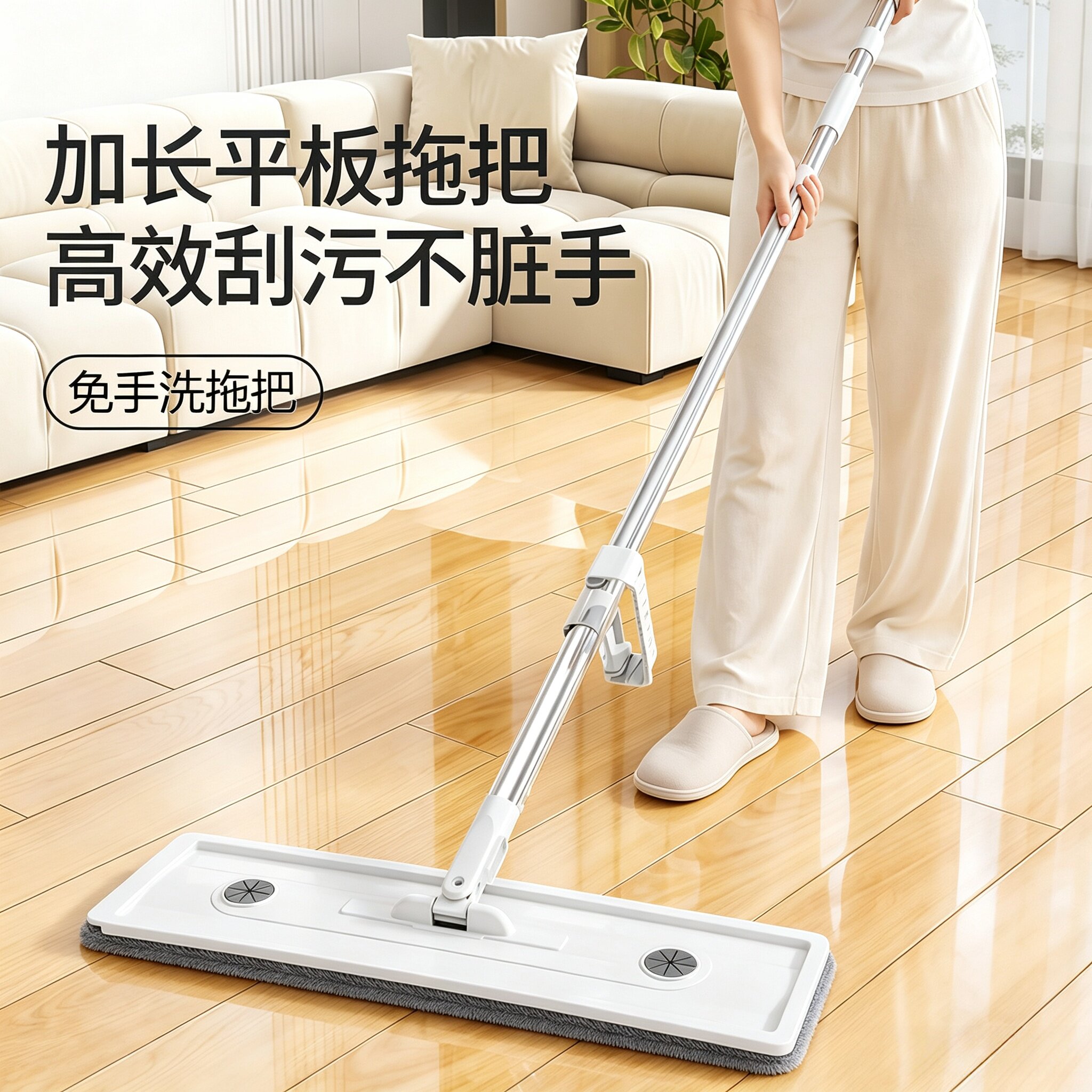 免手洗拖把家用一拖净干湿两用