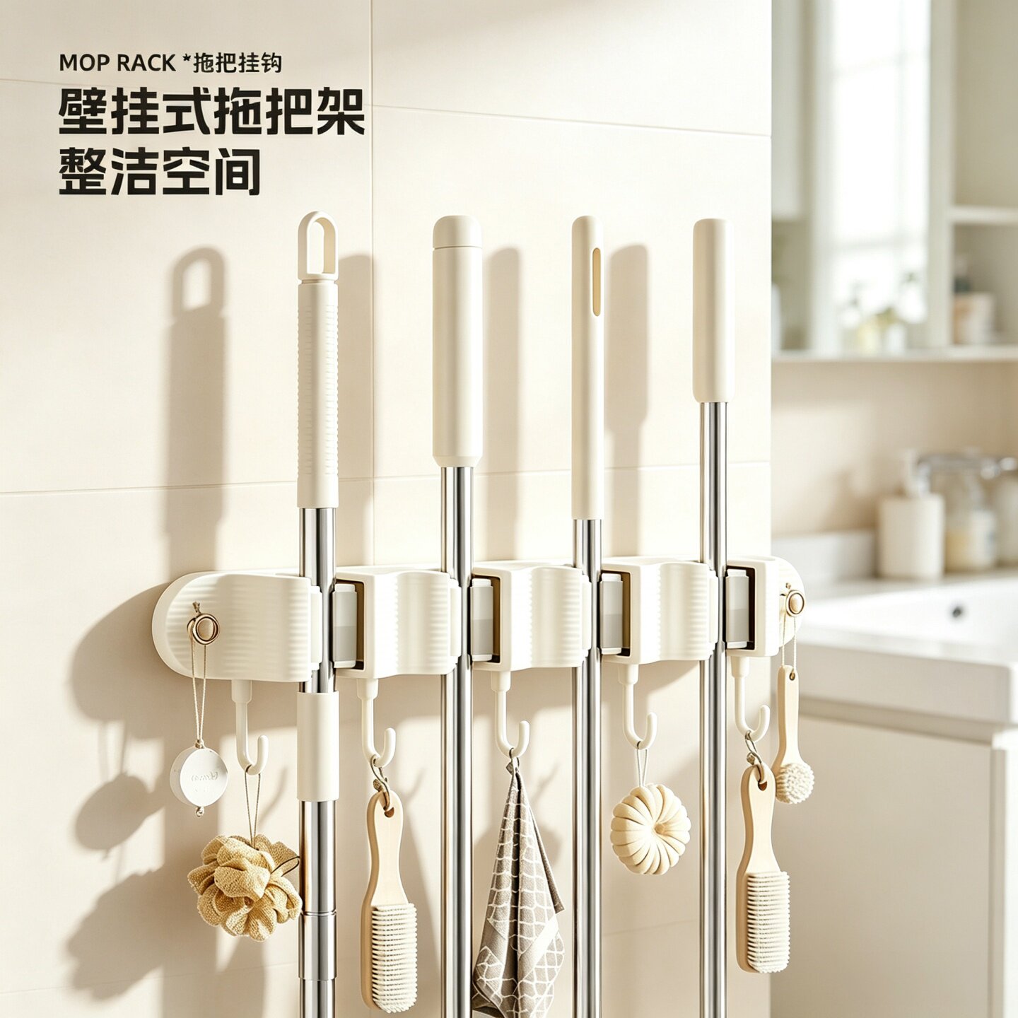 拖把壁挂夹扫把拖布挂钩免打孔