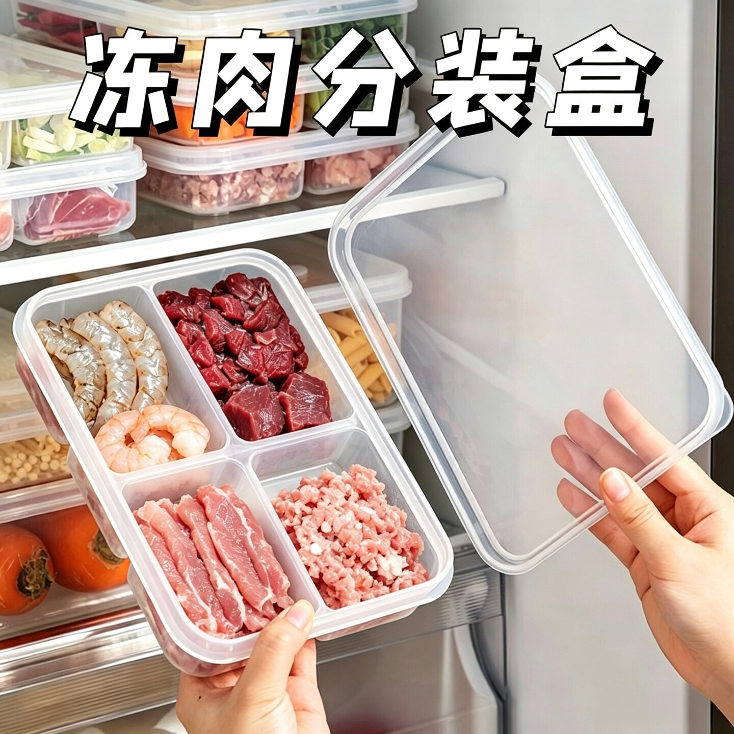 冻肉分格盒子冰箱收纳盒