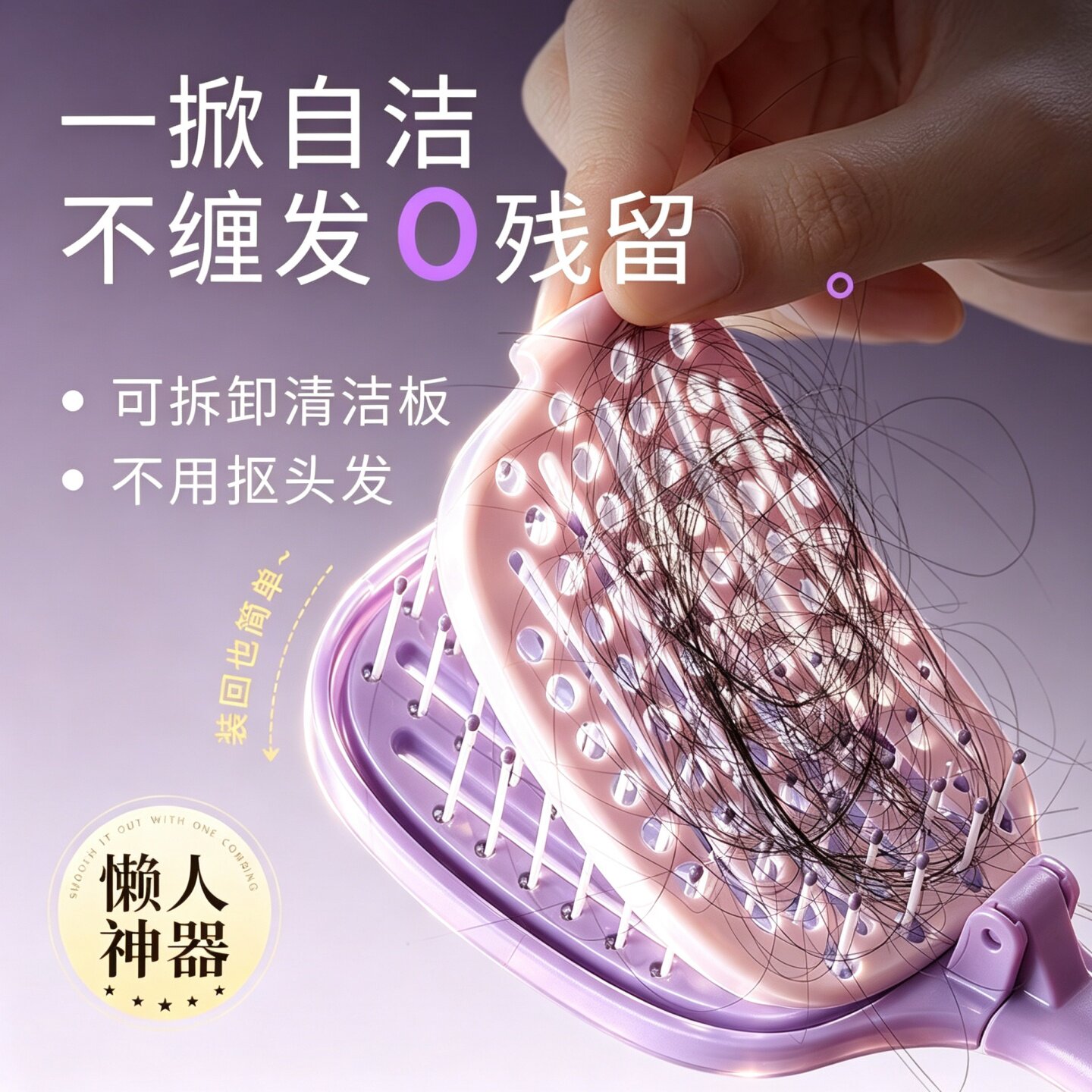 可折叠排骨蓬松高颅梳子防静电造