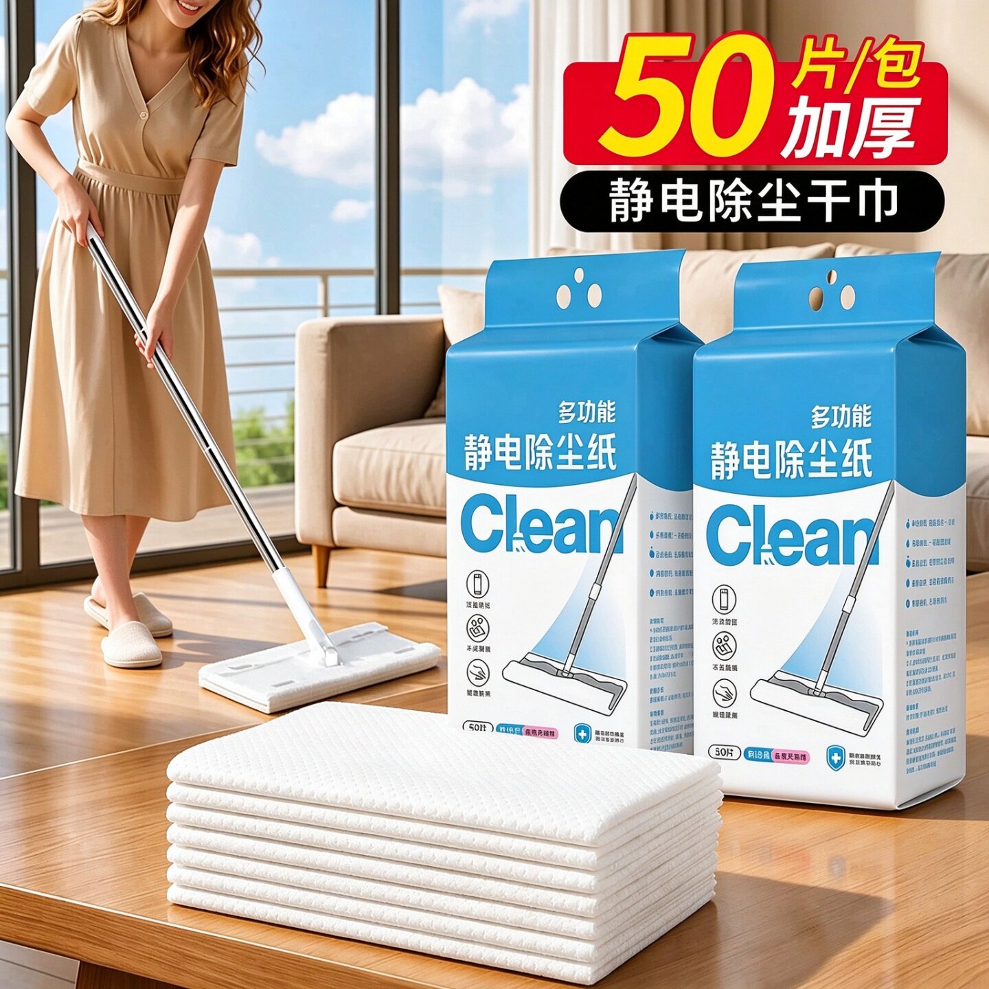 静电除尘纸一次性干湿两用