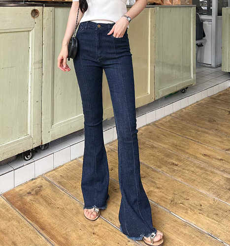 刚需弹力显瘦高腰藏肉大喇叭长裤