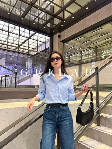 gfjlab长袖纯棉简洁时髦衬衫女