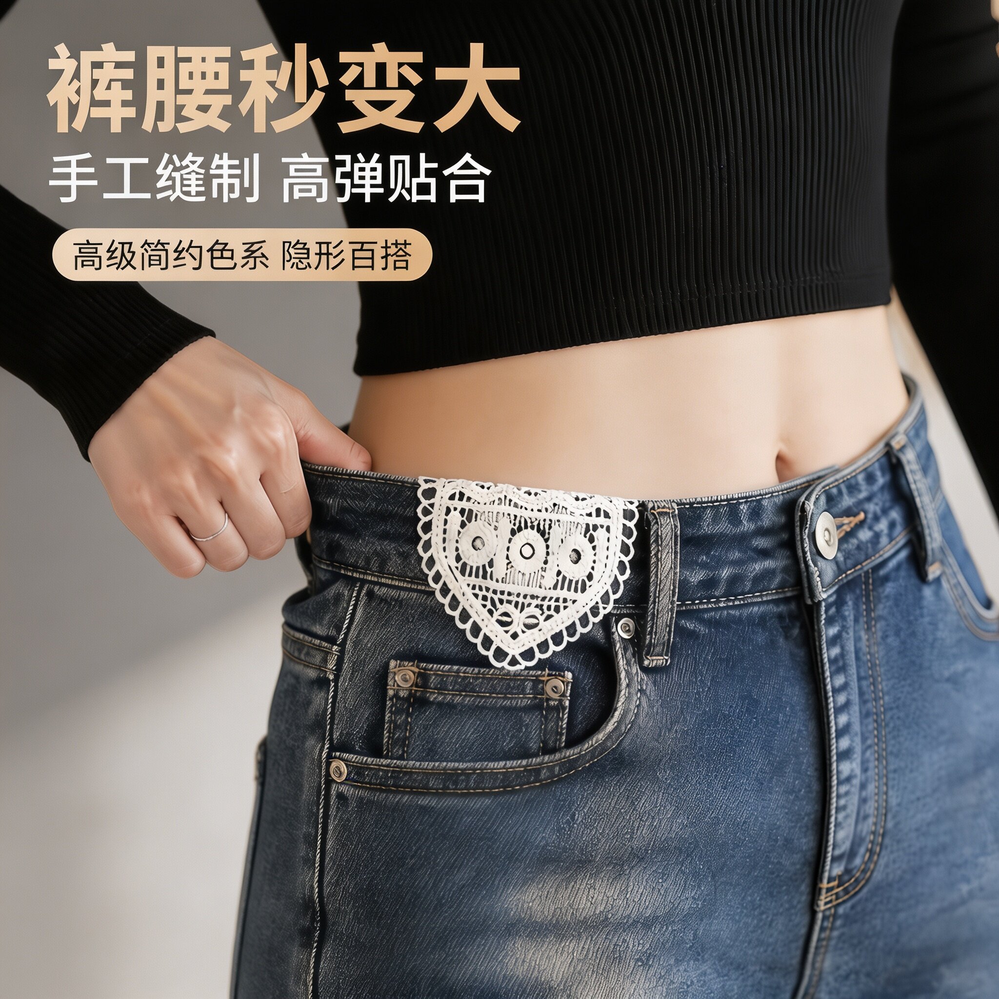 蕾丝花边裤腰扩腰神器手缝延长图片