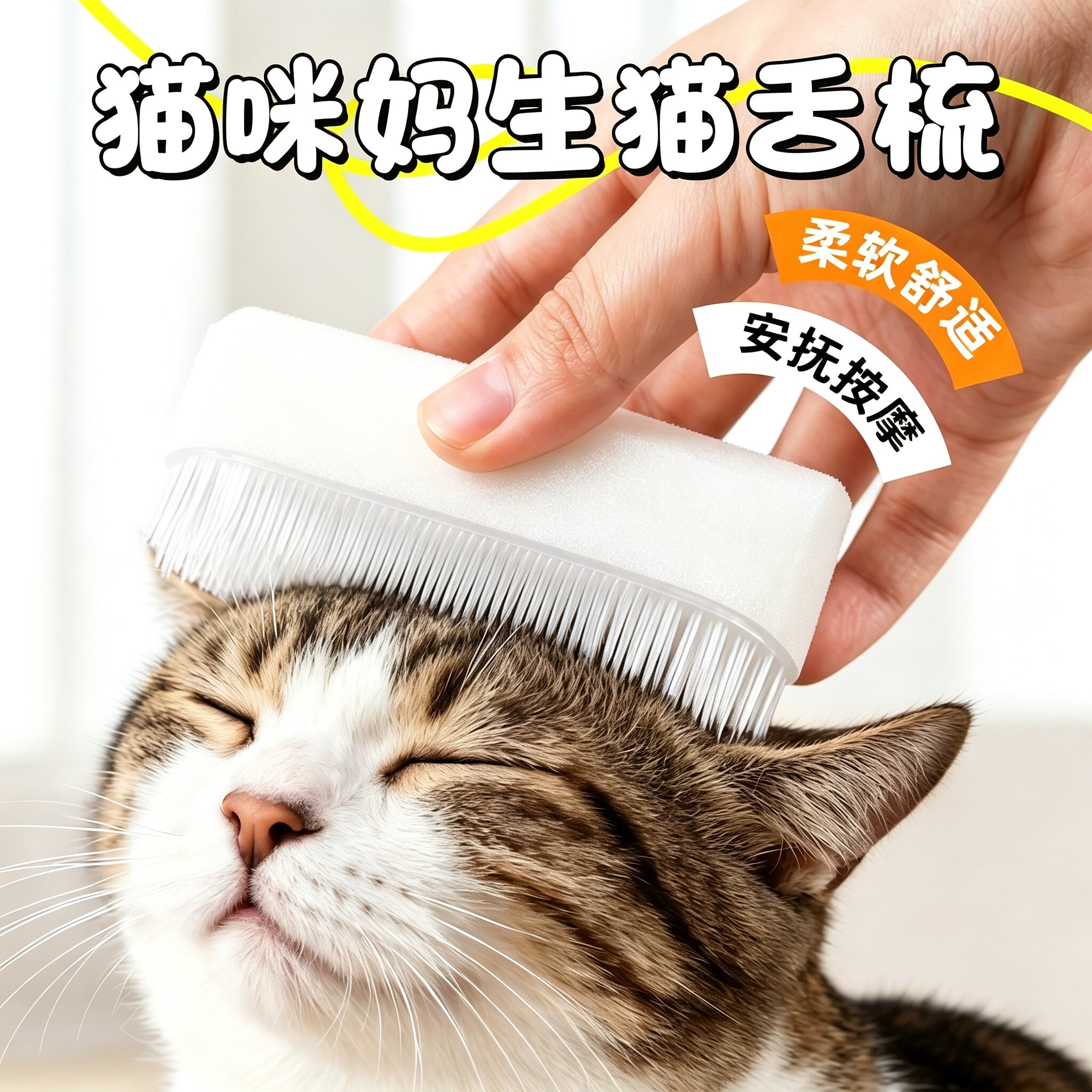 仿生猫舌梳猫舔毛按摩神器