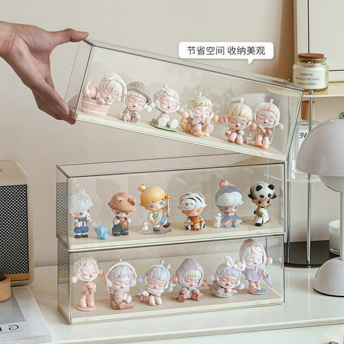 手办盲盒展示盒亚克力透明防尘架